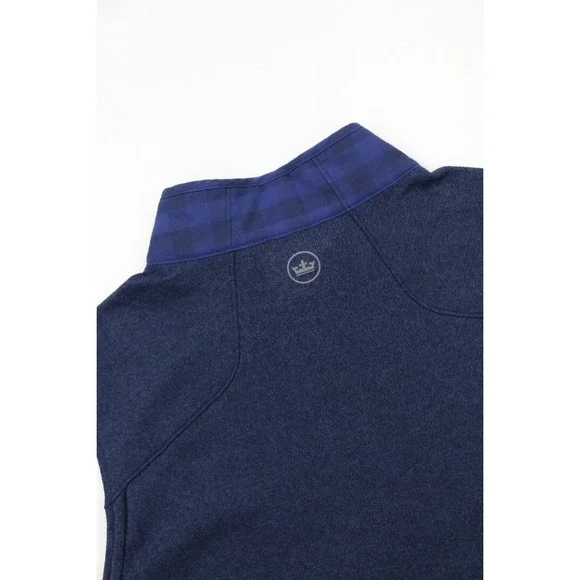 Peter Millar Vest Mens Navy Blue Fuse Elite Flannel Hybrid Performance XXL Plaid - Picture 13 of 16